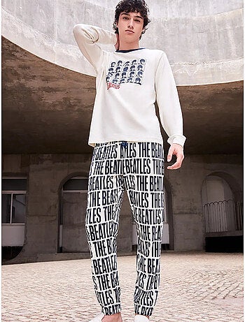 Pijama largo hombre The Beatles en punto con algodón