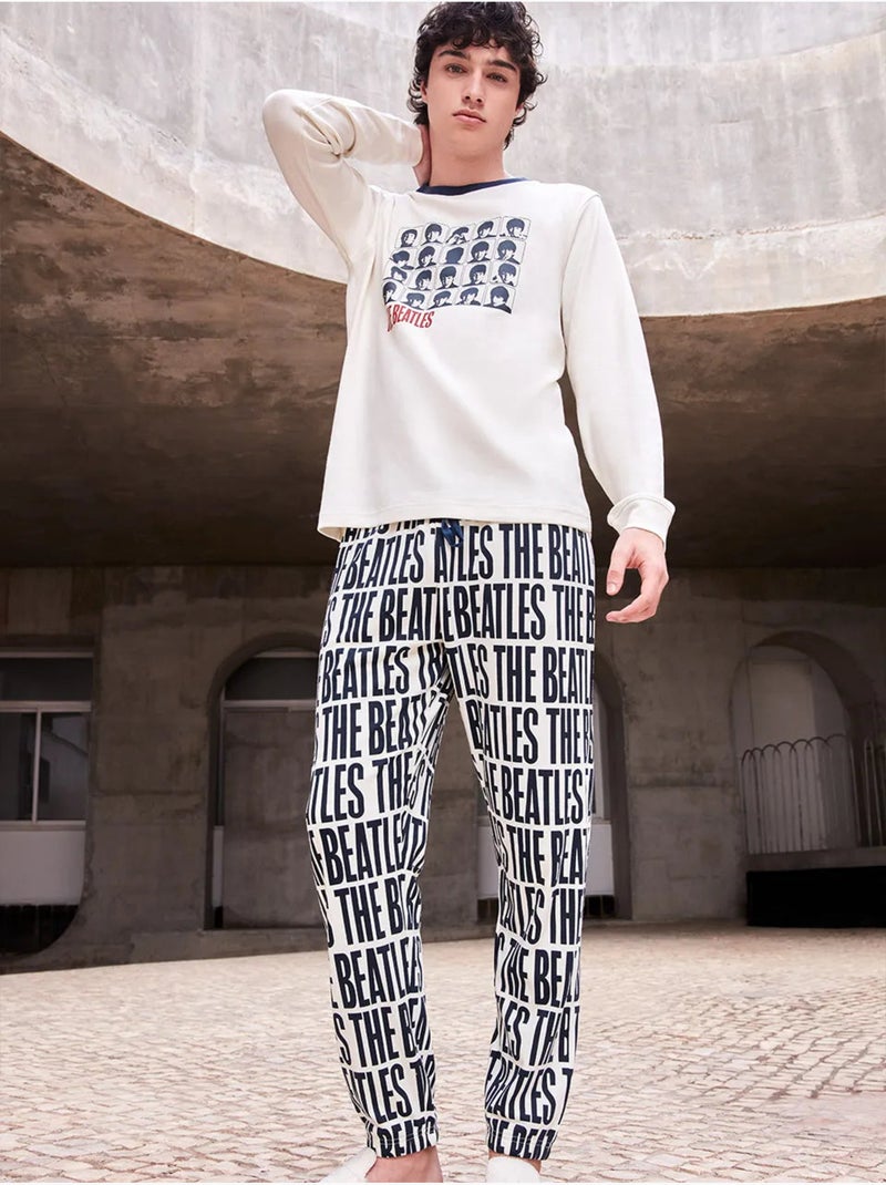 Pijama largo hombre The Beatles en punto con algodón Crudo - Kiabi