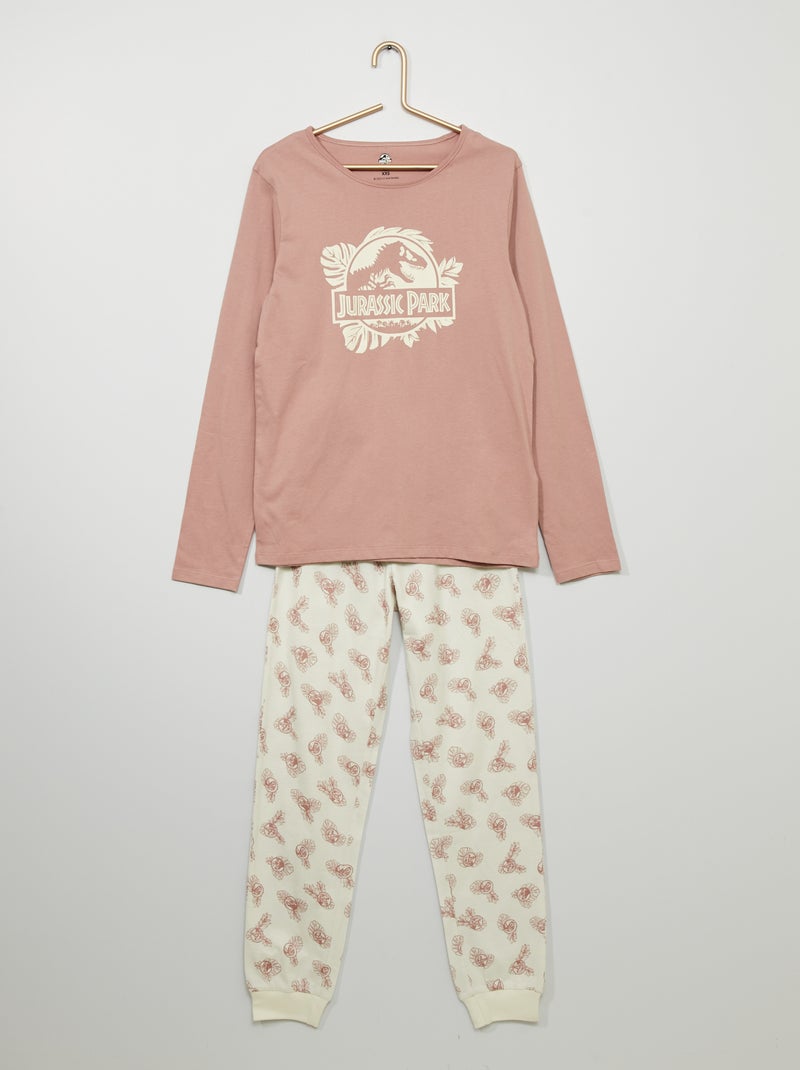 Pijama largo 'Jurassic Park'  - 2 piezas BLANCO - Kiabi