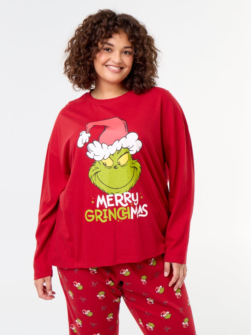Pijama largo 'Le Grinch' - 2 piezas Rojo - Kiabi