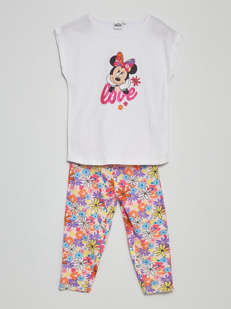 Pijama largo 'Minnie' - 2 piezas blanco - Kiabi