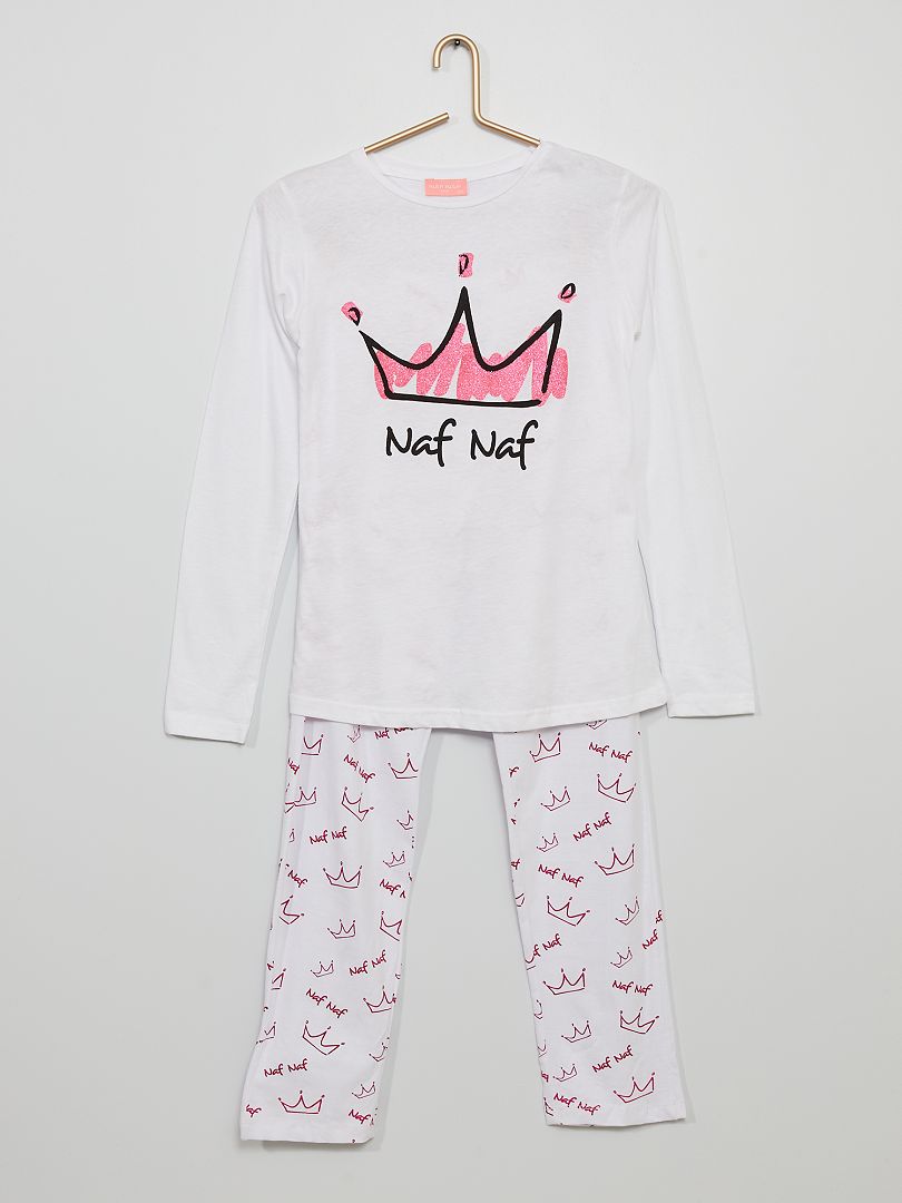 Pijama largo 'Naf Naf' blanco - Kiabi