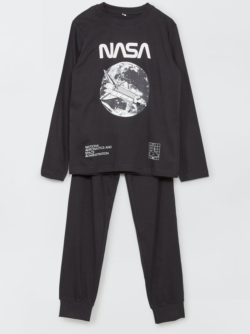 Pijama largo 'NASA' - 2 piezas negro - Kiabi