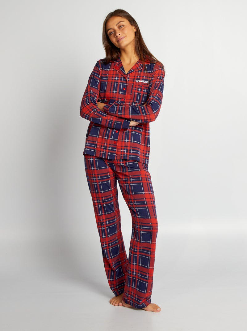 Pijama largo navideño  - 2 piezas ROJO - Kiabi
