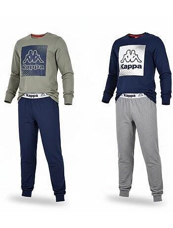 Pijama largo niño pack de 2 algodón logo KAPPA cuello redondo manga larga
