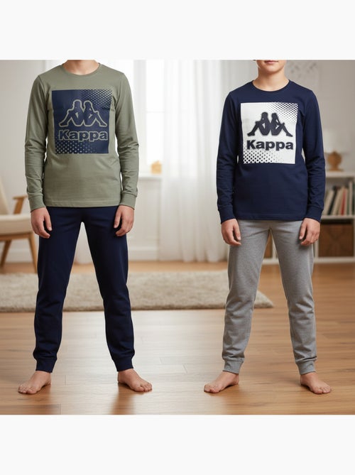 Pijama largo niño pack de 2 algodón logo KAPPA cuello redondo manga larga - Kiabi Pijama largo niño pack de 2 algodón logo KAPPA cuello redondo manga larga - Kiabi