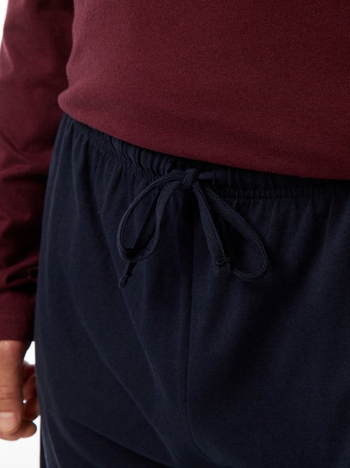 Pijama largo pantalón + camiseta - 2 piezas - Kiabi