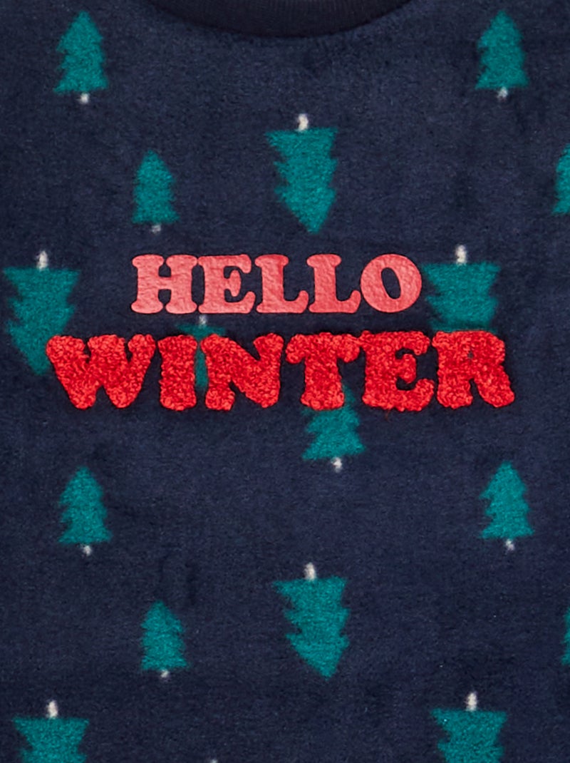 Pijama largo polar 'Navidad' - 2 bolsillos AZUL - Kiabi