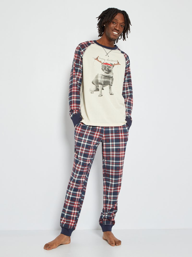 Pijama largo 'Produkt' de punto - 2 piezas BEIGE - Kiabi