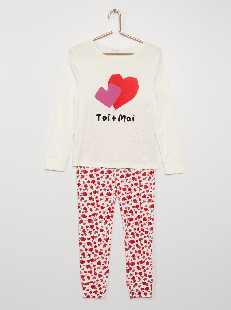 Pijama largo 'San Valentín' BLANCO - Kiabi