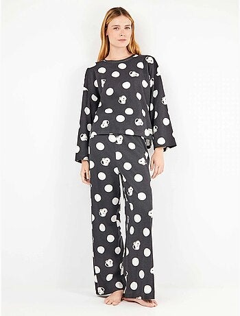 Pijama largo snoopy con maxilunares en tejido de algodón
