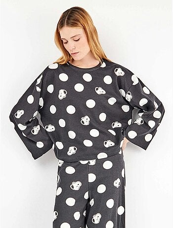 Pijama largo snoopy con maxilunares en tejido de algodón
