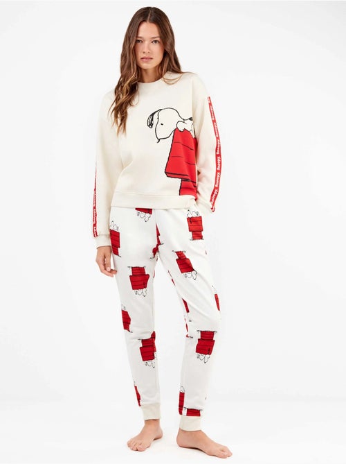 Pijama largo snoopy de felpa elástica con interior suave - Kiabi Pijama largo snoopy de felpa elástica con interior suave - Kiabi