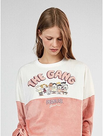 Pijama largo snoopy en tejido polar elástico