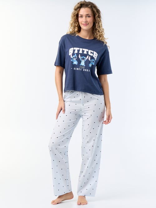 Pijama largo 'Stitch' - 2 piezas - Kiabi