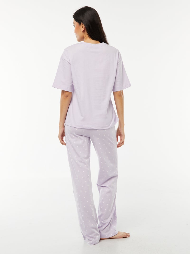 Pijama largo 'Stitch' - 2 piezas Purpura - Kiabi