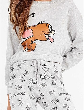 Pijama largo tom and jerry family time en punto de algodón
