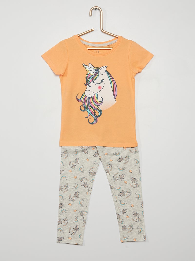 Pijama largo 'unicornio' ROSA - Kiabi