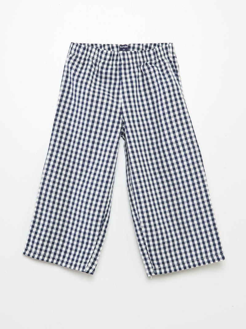 Pijama largo vichy - 2 piezas AZUL - Kiabi