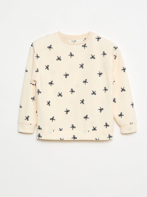 Pijama largo y cálido con estampado - Kiabi