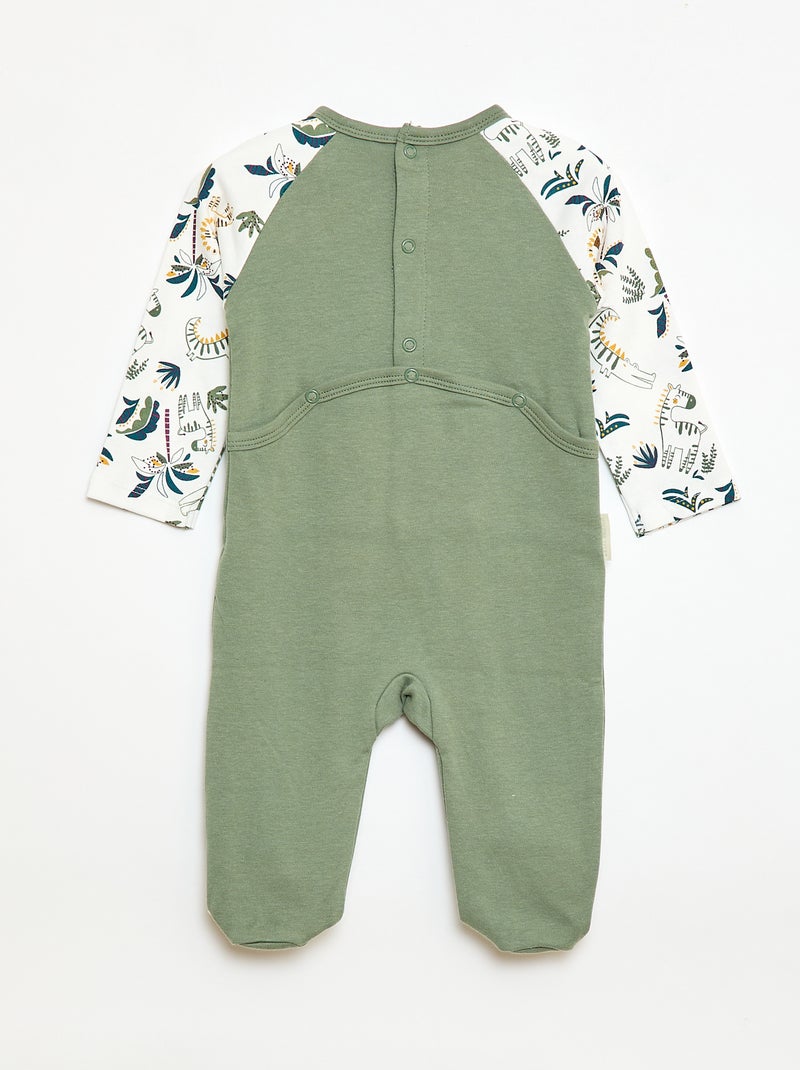Pijama ligero con bolsillo canguro Kaki - Kiabi