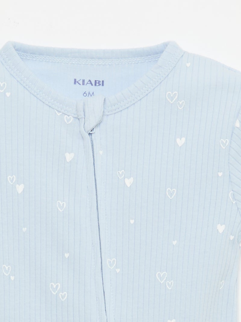 Pijama ligero con cremallera Azul - Kiabi