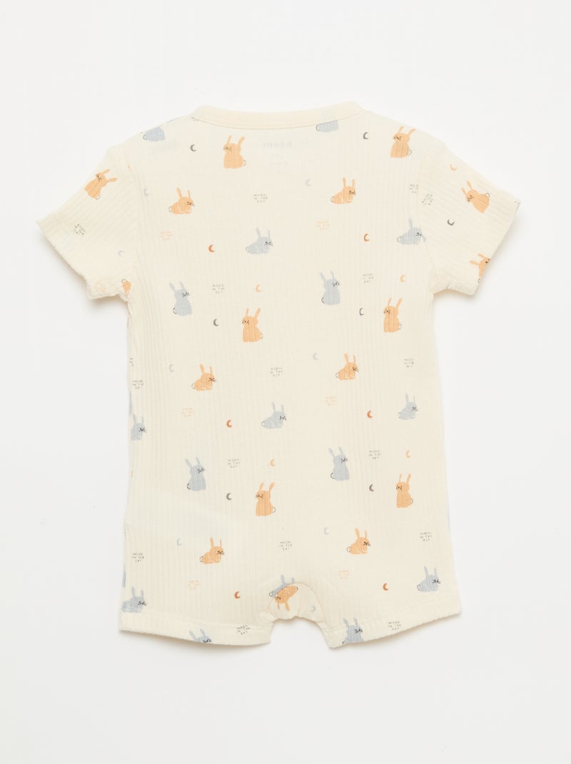 Pijama ligero con cremallera Blanco - Kiabi