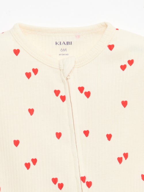 Pijama ligero con cremallera y estampado integral de manga corta - Kiabi