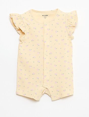 Pijama ligero corto con volantes en algodón