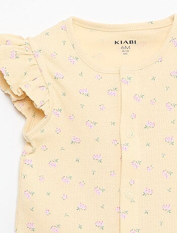 Pijama ligero corto con volantes en algodón