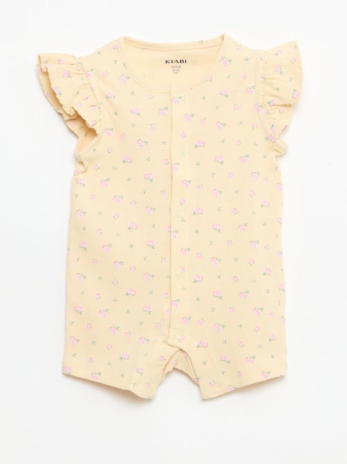 Pijama ligero corto con volantes en algodón - Kiabi