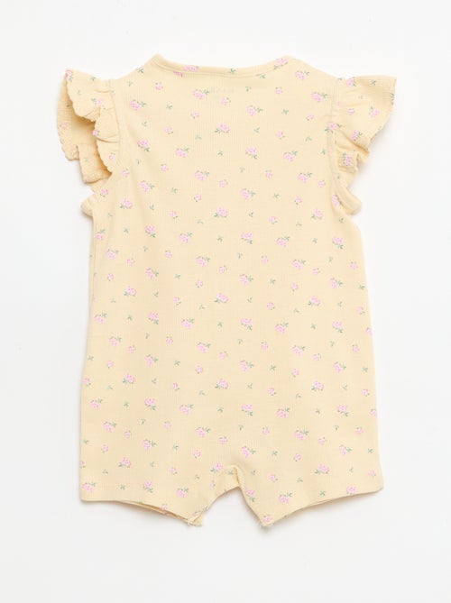 Pijama ligero corto con volantes en algodón - Kiabi