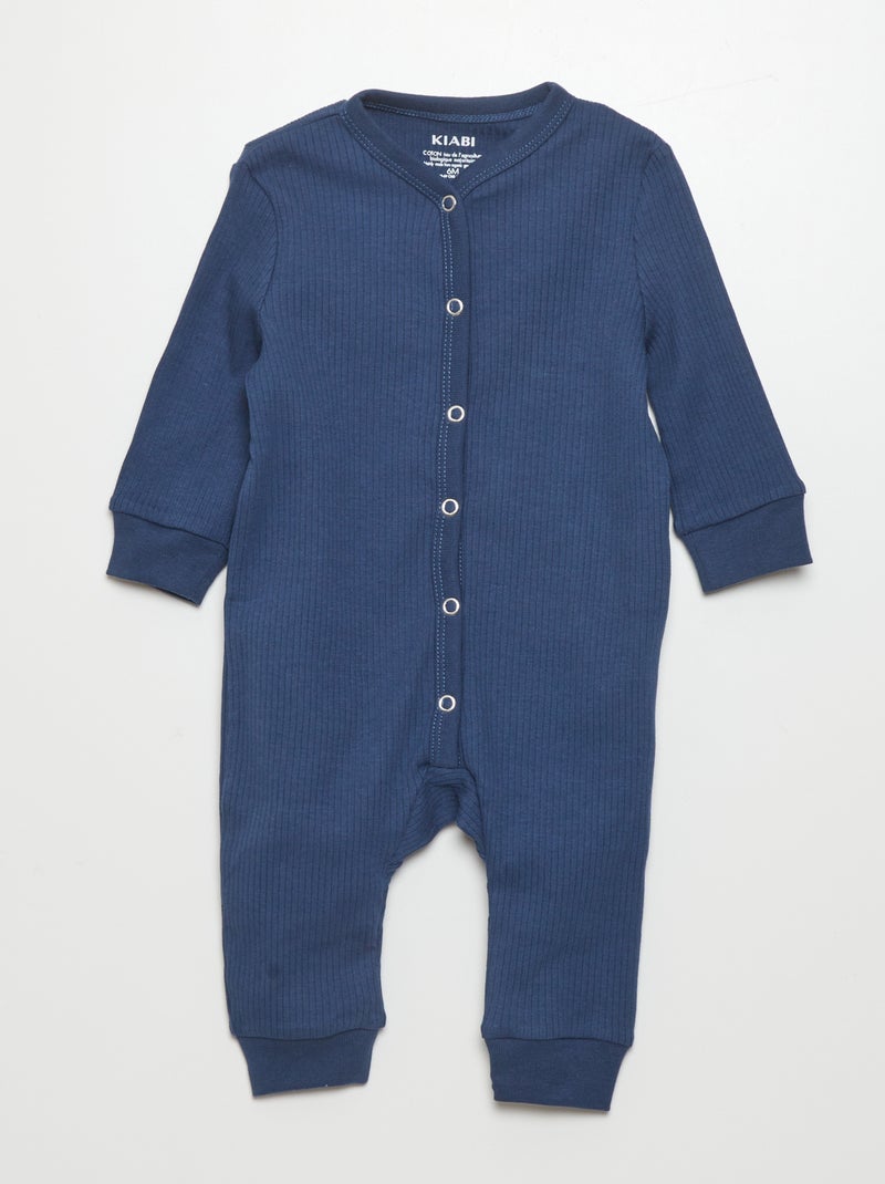 Pijama ligero de canalé AZUL - Kiabi
