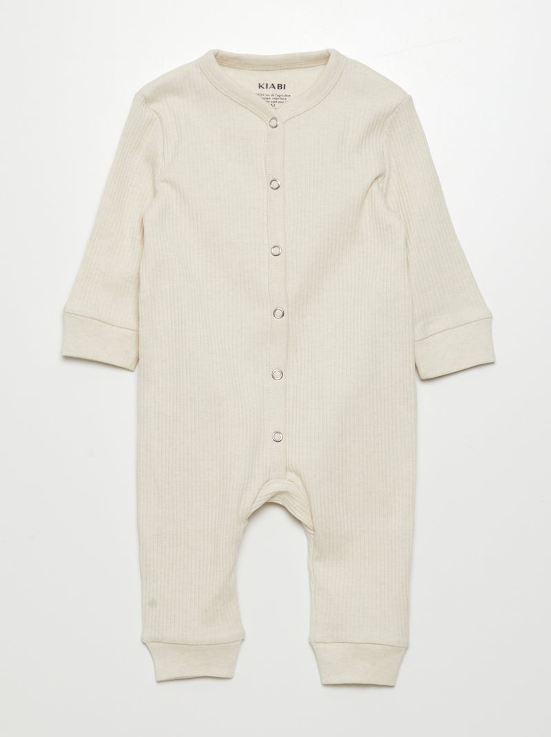 Pijama ligero de canalé BEIGE - Kiabi
