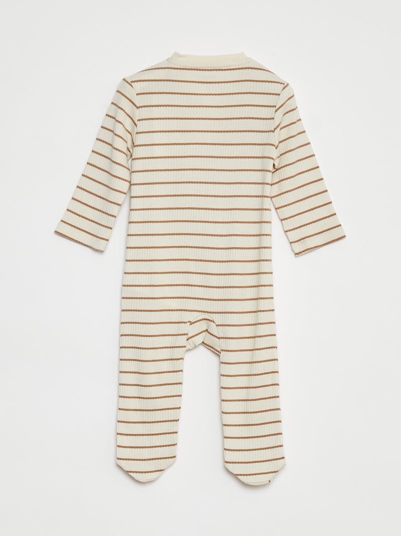 Pijama ligero de canalé BLANCO - Kiabi