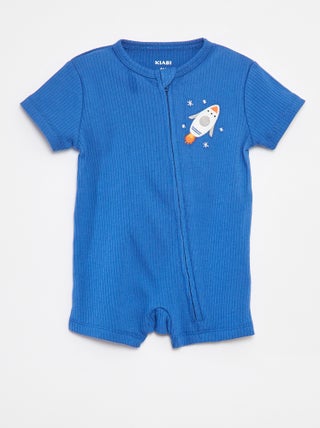 Pijama ligero de manga corta con cremallera