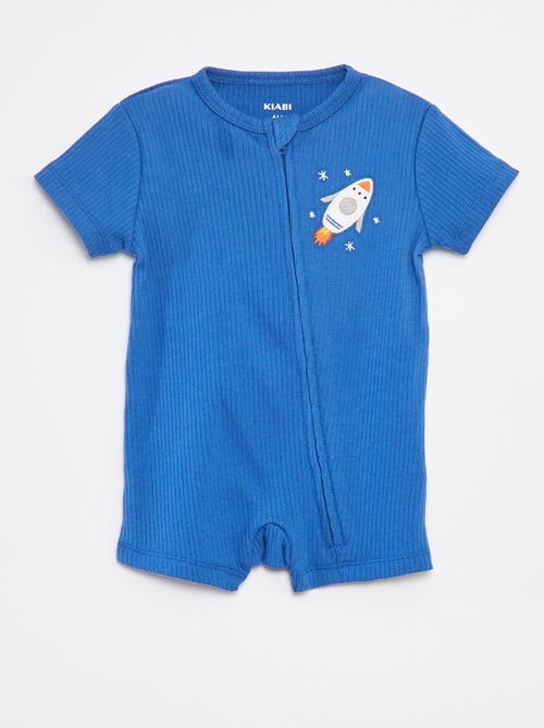 Pijama ligero de manga corta con cremallera - Kiabi