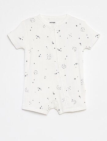 Pijama ligero de manga corta con cremallera