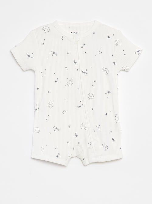 Pijama ligero de manga corta con cremallera - Kiabi