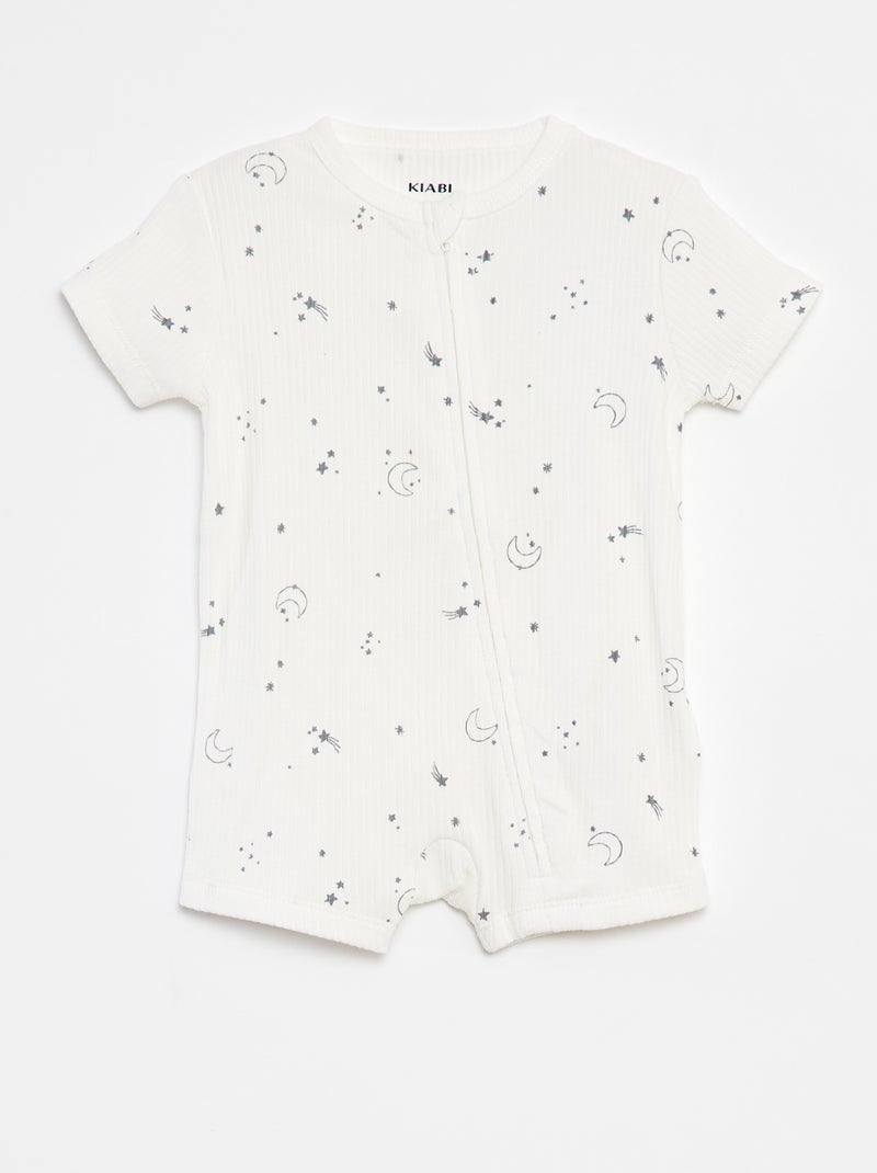 Pijama ligero de manga corta con cremallera Gris - Kiabi