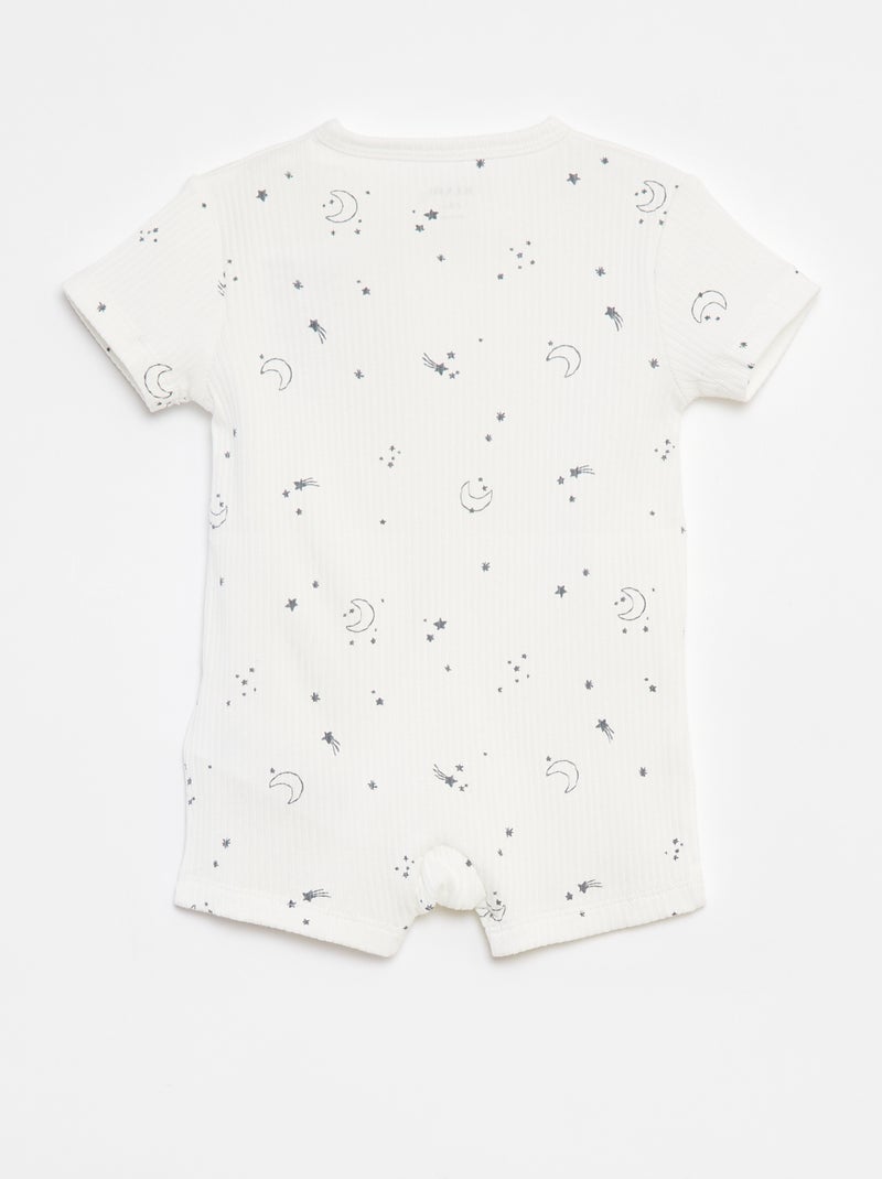 Pijama ligero de manga corta con cremallera Gris - Kiabi