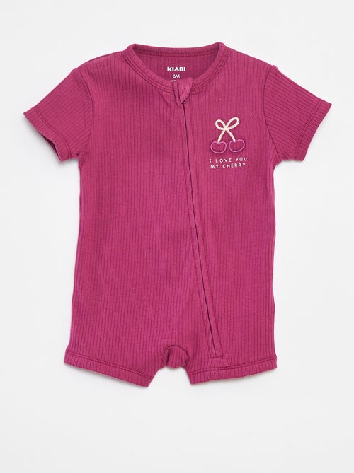 Pijama ligero de manga corta con cremallera - Kiabi