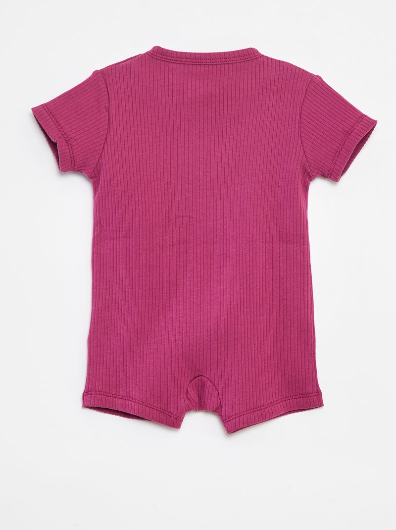 Pijama ligero de manga corta con cremallera Rosa - Kiabi
