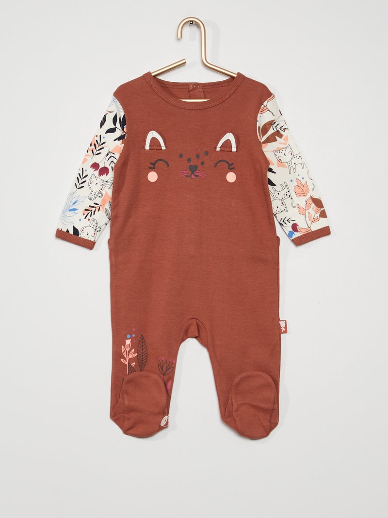Pijama ligero 'Petit Béguin' marron - Kiabi