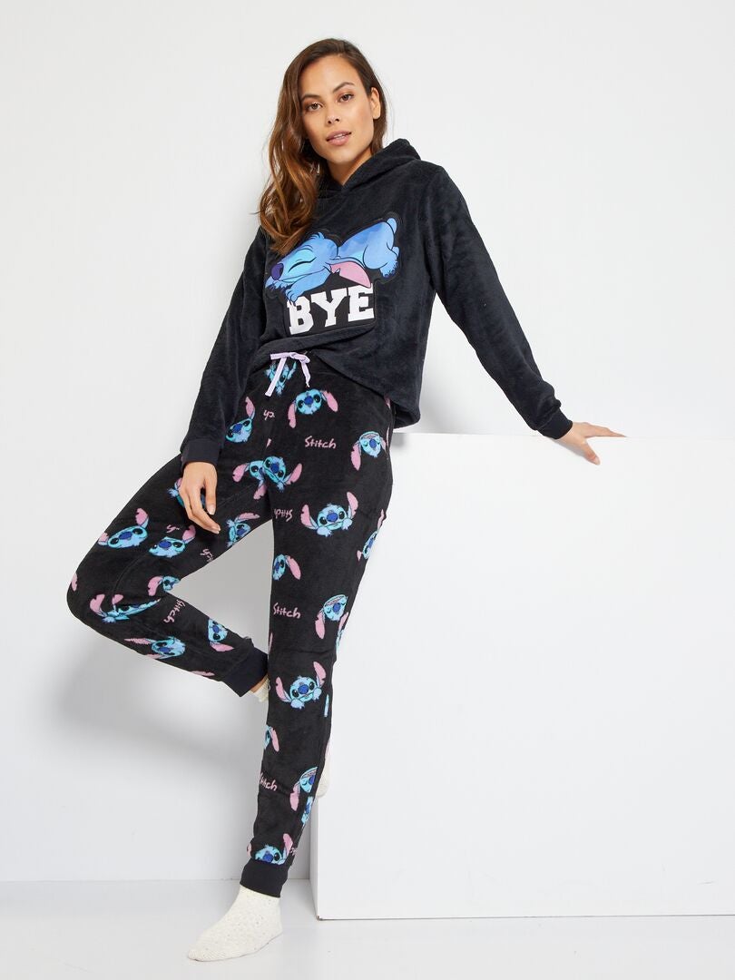 Pijama 'Lilo & Stitch' de tejido polar  - 2 piezas negro - Kiabi
