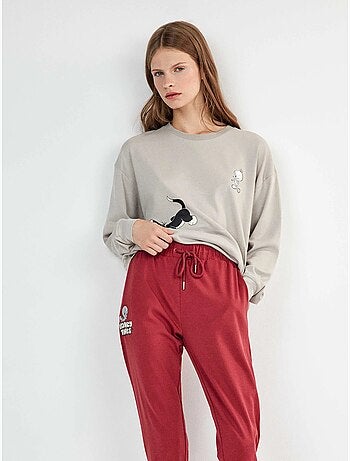 Pijama looney tunes con estampado silvestre