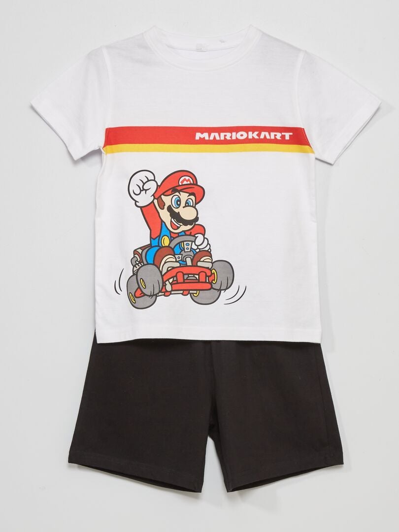 Pijama 'Mario'  - 2 piezas blanco/negro - Kiabi