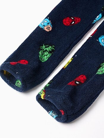 Pijama mono cardado azul oscuro