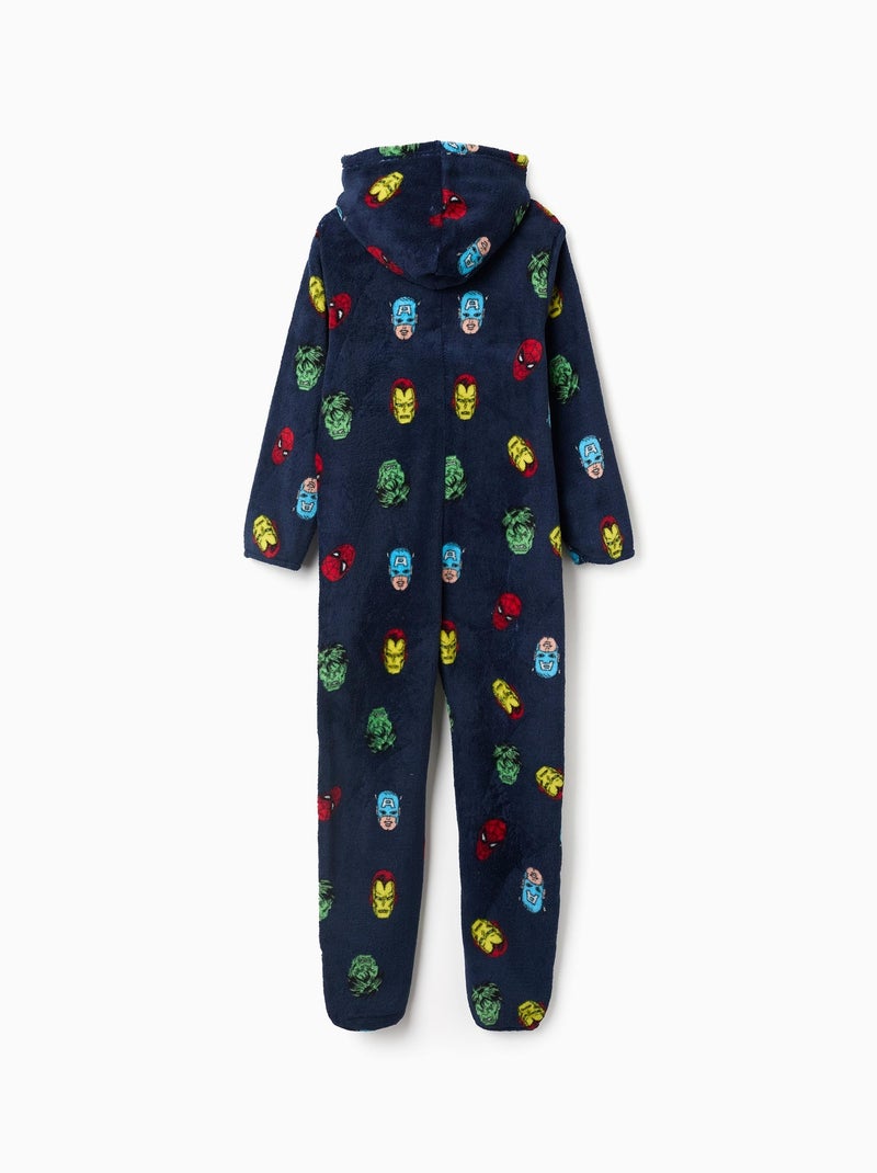 Pijama mono cardado azul oscuro Azul oscuro - Kiabi