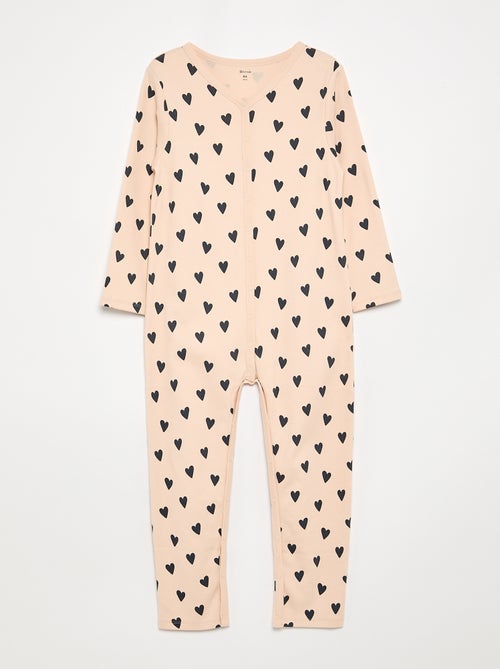 Pijama mono con abertura de botones a presión - colección fácil de poner - Kiabi Pijama mono con abertura de botones a presión - colección fácil de poner - Kiabi